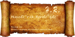 Huszárik Renátó névjegykártya